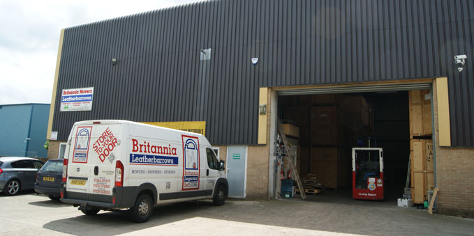 Britannia Leatherbarrows of Hampshire warehouse and removal van